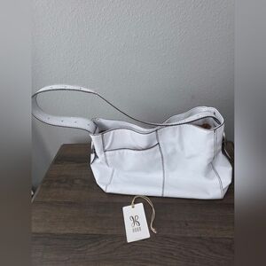 HOBO Leather Shoulder Bag Optic White